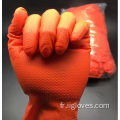 Gants de nitrile pur orange de sécurité gants confortables